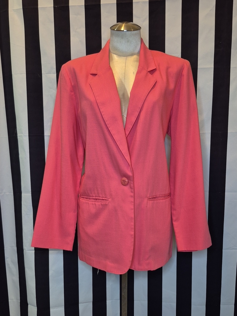 Vintage Pink Single-Button Blazer Jacket